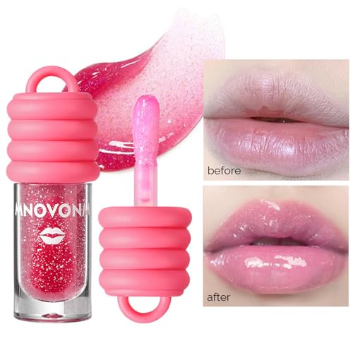 Color Changing Lip Oil with Bracelet Keychain - Hydrating Shimmer