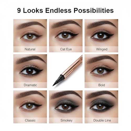 Liquid Eyeliner 2 Pack - Black Matte, Ultra Fine Tip, Waterproof