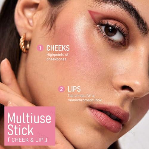 KYDA 3 Colors KYDA Mineral Color Balm, SPF 35, Buildable Shimmer Color for Lip and Cheek, Shimmer Cream Blush Stick, Lightweight Blendable, Multiuse Makeup Balm, PINK+BLUSH+SHY