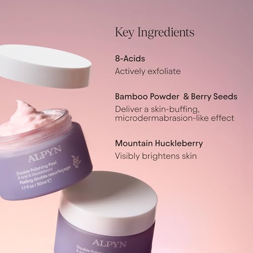 ALPYN Double Polishing Peel & Brightening Face Mask | Visibly Smooth & Brighten Skin While Refining the Look of Pores | 1.7 oz / 50 ml