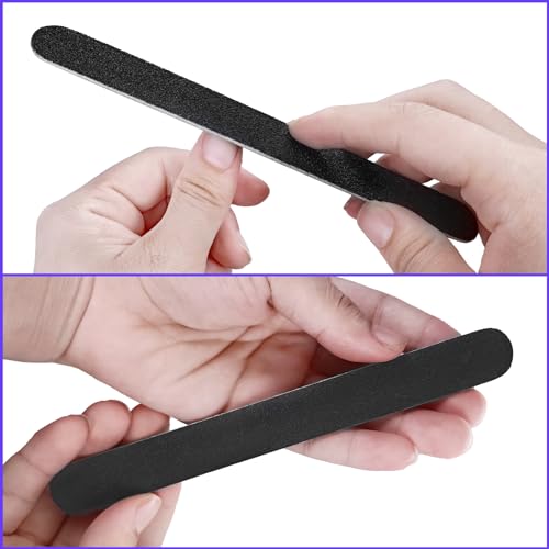 24 Pack Wooden Nail Files with 100/180 Grit for Natural Nails - Manicure Tool Set