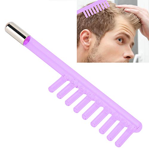 Milltrip Dandruff Removal Glass Comb Electrotherapy Instrument Comfortable Purple Light for Soft Hair for Home Use