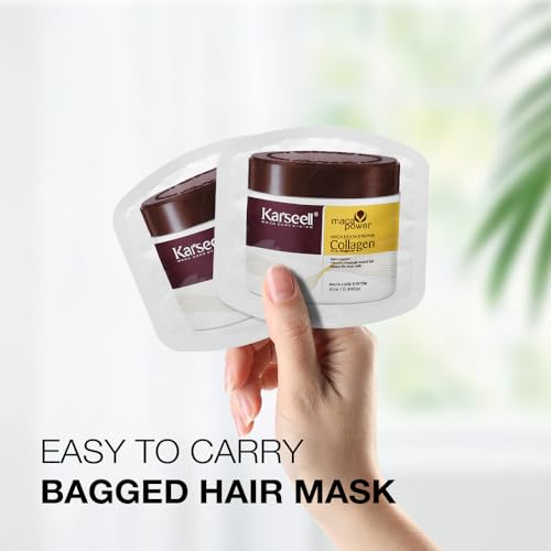 Karseell Collagen Hair Mask with Argan Oil - Deep Repair Treatment, 10ml x 24 Pack
