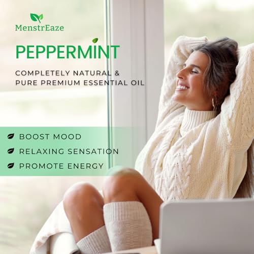 MenstrEaze Peppermint Essential Oil Roll-On for Headache Relief - 2 Pack