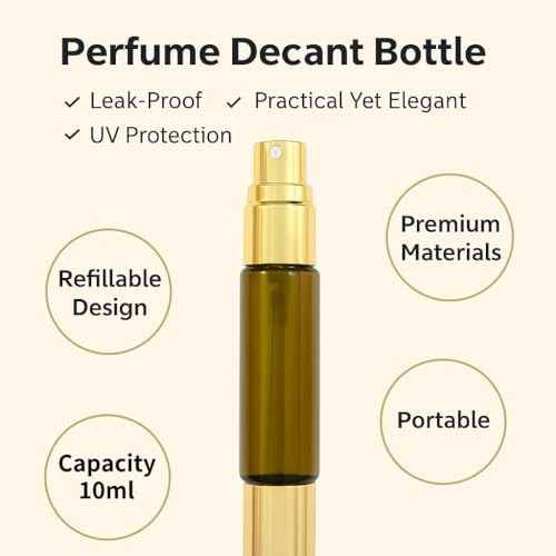 2-in-1 Refillable Perfume Bottle 10ml (2 Pack), Dual-Head Spray & Roller Design, Leakproof Travel Atomizer for Perfume, Cologne and Essential Oils