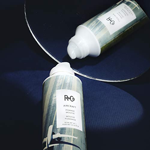 R+Co Aircraft Pomade Mousse Travel | Mousse For Body, Shape + Second-Day Texture | Vegan + Cruelty-Free | 2 Oz