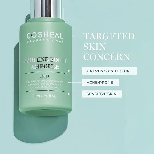 Azulene Boost Ampoule 1.52 fl oz, Calming & Soothing Serum with Guaiazulene, Centella Asiatica & Botanical Extracts, Hydrates Sensitive Skin, Korean Skin care