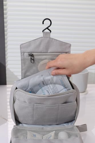 FabDay Travel Toiletry Bag with Hanging Hook – Water-Resistant