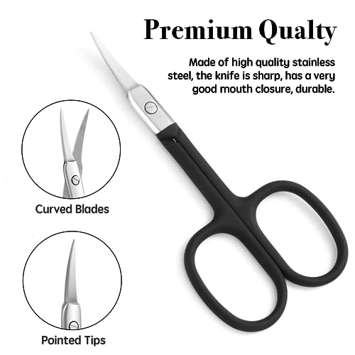Nose Hair Trimmer for Women and Men, Premium Grooming Scissors with Curved Tip Clippers for Facial Hair,Eyebrow, Nose Hair, Mustache, Beard, Eyelashes, Ear
