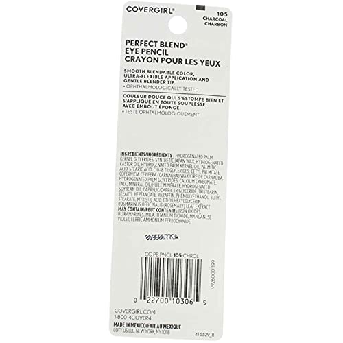 COVERGIRL Perfect Blend Eye Pencil, Charcoal [105], 0.03 oz
