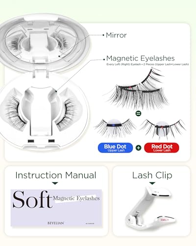 BEYELIAN Magnetic Eyelashes with Applicator - Reusable & Natural Look