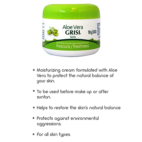 Grisi Aloe Vera Face Cream & Body Lotion Freshness, 3.8 oz (Pack of 2)
