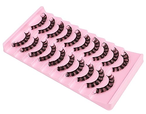 Russian Strip Lashes 10 Pairs D Curl 3D Faux Mink Fluffy