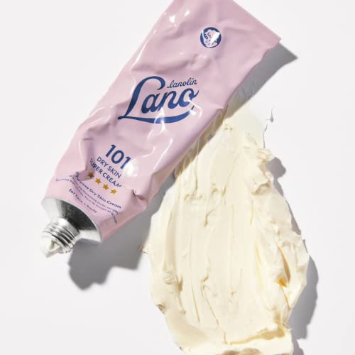 Lanolips 101 Dry Skin Super Cream - Body Cream & Face Moisturizer - Whipped Body Butter for Dry Skin - Triple Lanolin, Sweet Almond Oil, Shea Butter & Vitamin E Infused Body Care (2.02 oz) (Pack of 2)