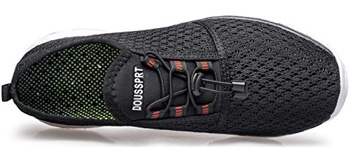 DOUSSPRT Men's Water Shoes Quick Drying Sports Aqua Shoes WhiteBlack Size 7