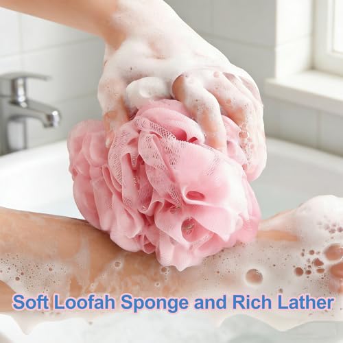 Loofah Sponge 4 Pack - Soft Bath Exfoliator