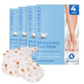PLANTIFIQUE Hydrating Foot Mask Socks for Dry Cracked Feet - 4 Pairs