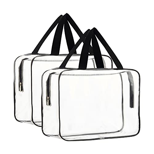 Clear Makeup Organizer Bag 2-Pack | Waterproof Cosmetic Tote
