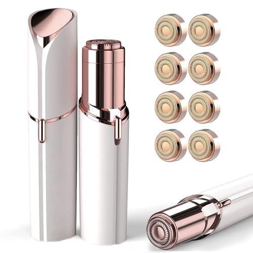 Facial Hair Remover for Women White Color with 8-pc Replacement Heads