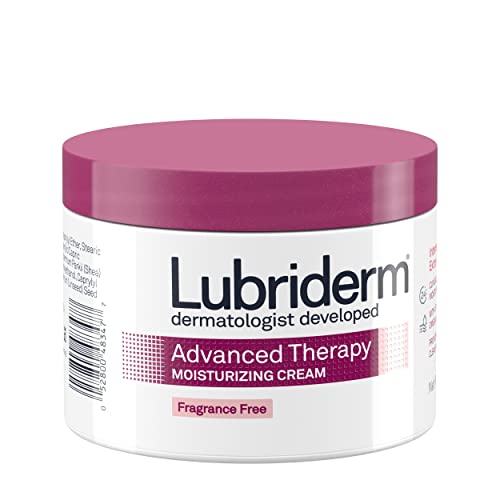 Lubriderm Advanced Therapy Fragrance-Free Moisturizing Cream with Vitamin E and Pro-Vitamin B5, Intense Hydration for Extra Dry Skin, Non-Greasy Formula, 16 fl. oz