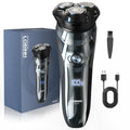 Electric Shaver for Men, 100% Washable Rechargeable Waterproof Electric Razor Wet & Dry Shaving with Pop-up Trimmer, 1 Hour Fast Charging, 4D Floating Head, LCD Power Indicator