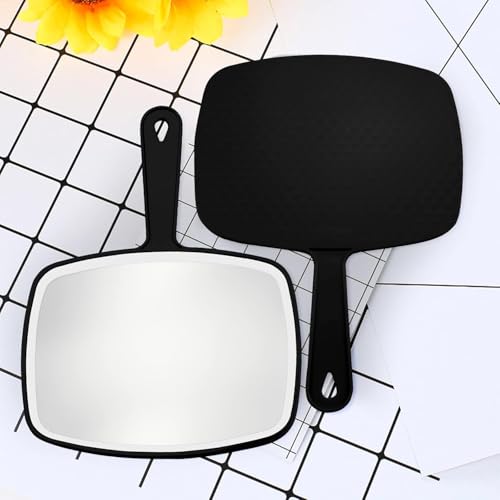 Handheld Mirror with Hanging Hole, 10.4" x 7.4" (2-Pack)