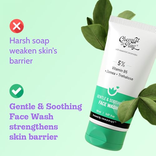 Chemist at Play Gentle & Soothing Facewash | 100% soap & fragrance-free| Cleanses, soothes, refreshes & hydrates| Strengthens skin barrier | 150ml