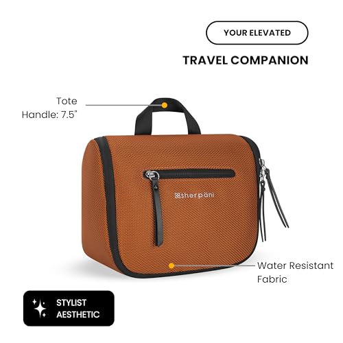 Sherpani Co-Pilot, Travel Toiletry Bag, Hanging Cosmetic Organizer, Water Resistant Makeup Bag, Shower Dopp Kit, Essentials Toiletries for Women, Travel Gift (Morocco)