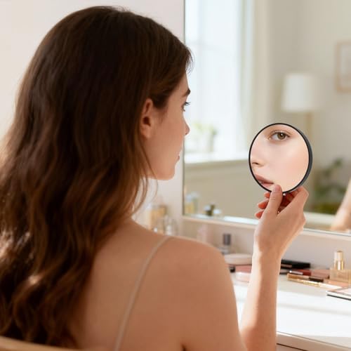 5X 10X Magnifying Mirror 4-Pack with Suction Cups