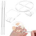 2-Piece Clear Acrylic Makeup Palette Set with Mixing Sticks