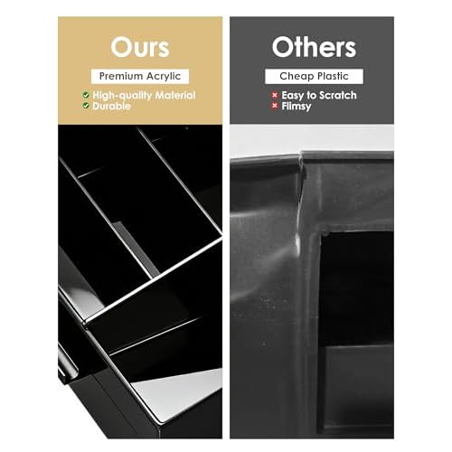 ProCase Cologne Organizer for Men with Drawer, Acrylic Perfume Holder & Bathroom Countertop Organizer for Men & Women, Dresser Vanity Storage for Cologne, Perfume and Skincare -1 Layer