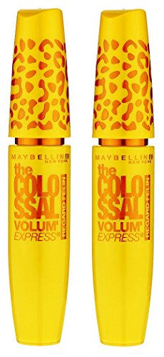 Maybelline New York Volum' Express The Colossal Cat Eyes Washable Mascara Makeup, Glam Black, 2 Count, Washable Glam Black