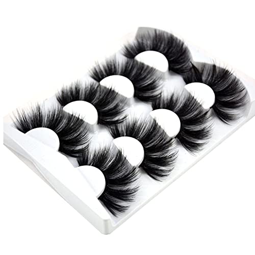 3D Mink 25mm False Eyelashes - Fluffy Wispy Lashes (4 Pairs)