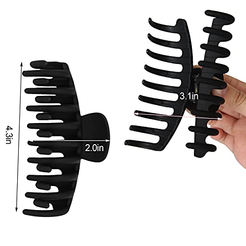 2 Pack Large Hair Claw Clips 4 Inch Nonslip Strong Hold