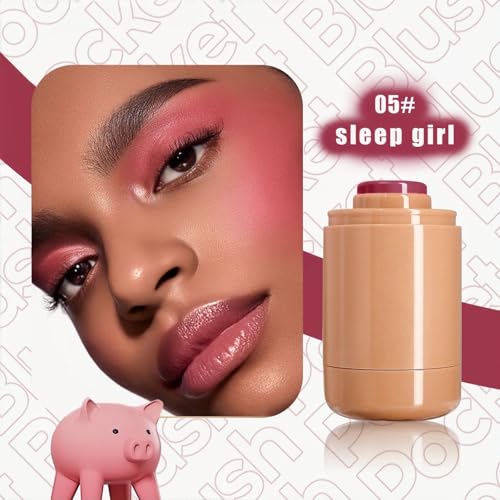 MAEPEOR Matte Blush Stick Creamy Natural Looking Finish Face Blush Long-Lasting Lightweight Buildable Blushes Stick for Cheeks (05 Soft Mauve)