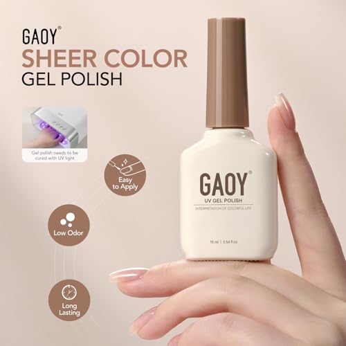 GAOY Nude Gel Nail Polish 16ml Sheer French Base UV/LED Cure for Nail Art