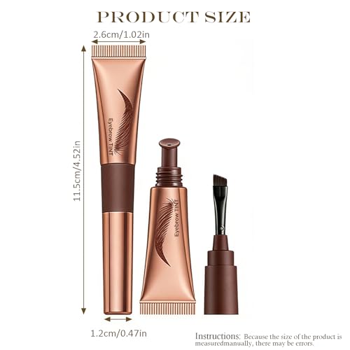 2Pcs Tattoo Eyebrow Gel Easy Peel Off,Temporary Eyebrow Tint,Waterproof Transfer-proof Fuller with 150¡ÆSmall Curved Tray,Defined Brow Stain,for Women Last Up to 5 Days(Espresso)