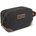 emissary Men's Toiletry Bag, Leather and Canvas Travel Toiletry Bag, Dopp Kit for Men, Travel Bathroom Bag Men's Shaving Kit, Travel Kit Small Bags for Men, Shaving Bag for Travel Accessories (Black)