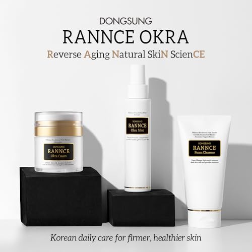 DONGSUNG RANNCE Okra Mist, Face Mist with Okra Fruit Extract and Abelmoschus Manihot Flower Extract, Hydrates and Nourishes Skin, Day Care, 3.38 fl oz (100ml)