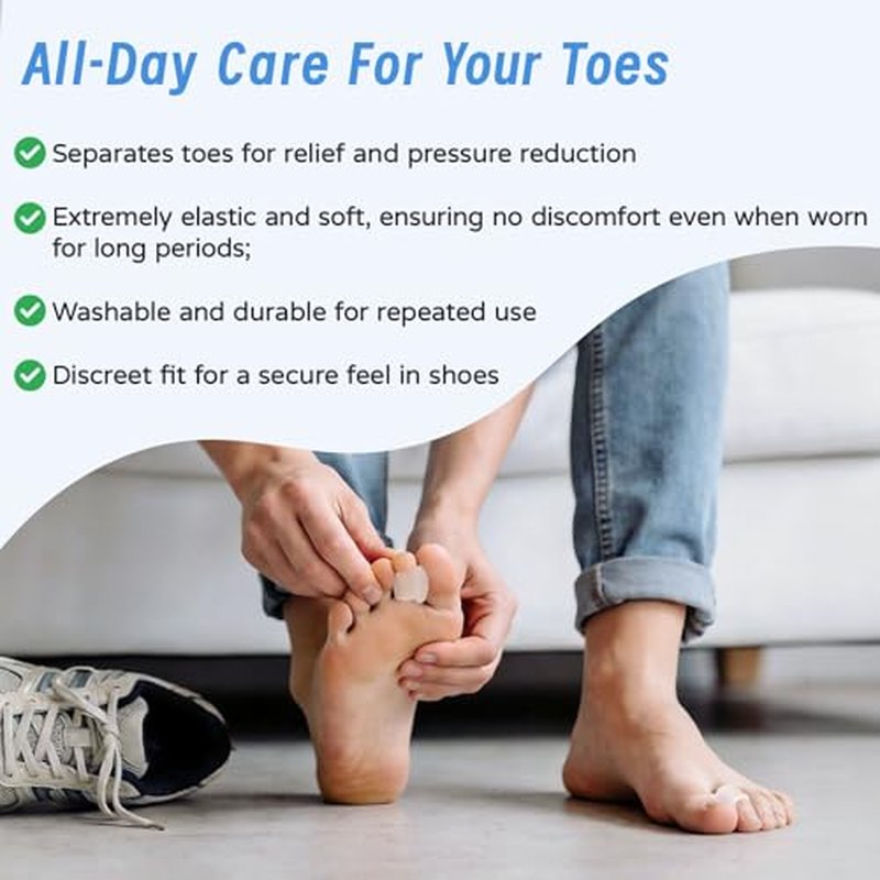 12 Pcs Gel Toe Separators for Women & Men - Comfort Spacers for Bunions