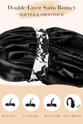 Vettres Double Layer Silk Bonnet for Curly Hair & Braids