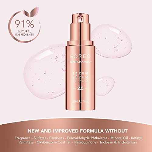 FOREO SUPERCHARGED Serum 2.0 ? Conductive Skincare Gel ? Hyaluronic Acid & Squalane ? Vegan ? Clean Formula ? 1 fl.oz