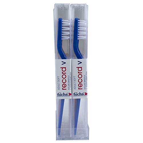 FUCHS Adult Record V Nylon Soft Toothbrush, 10 Count