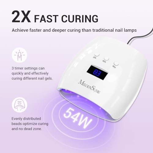 Melodysusie 54w UV Nail Lamp with Handheld UV Light for Gel Nails