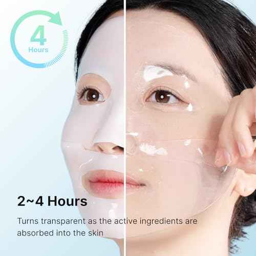 Vegan Collagen Deep Boosting Mask, Hydrating Overnight Face Mask, Pore Minimizing, Elasticity, Firming, Sleeping Hydrogel Mask for Glass Skin, Korean Skincare (1.41oz x 4ea)
