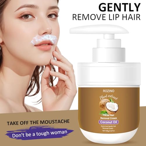 Coconut Oil Facial Hair Removal Cream for Sensitive Skin
