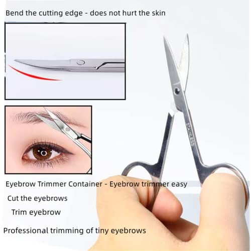 Mini Curved & Round Tip Facial Hair Scissors - 3.5in Precision Grooming Set