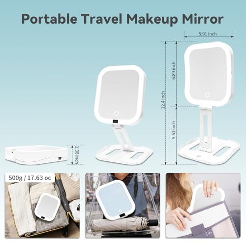 10X/1X Magnifying Makeup Mirror with Lights, Rechargeable