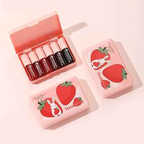 Eakroo 6 Colors Lip Tint Stain Mini Liquid Lipstick, Lip Gloss for Women, Blush for Cheeks, Lip Stain Long Lasting Waterproof, Lip Makeup, Cute Stuff, Non-Stick Cup, High Pigment, Vivid Color