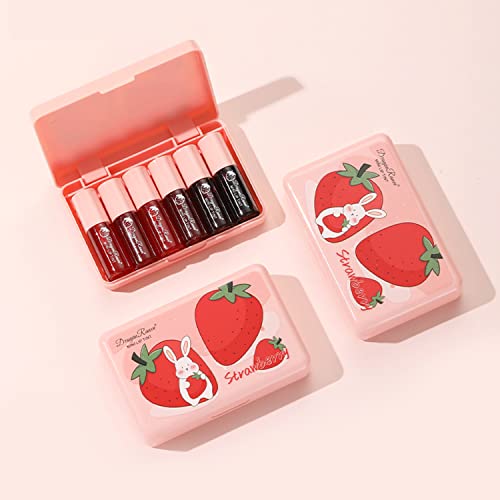 Eakroo 6-Color Lip Tint Stain & Blush Set, Waterproof Liquid Lipstick
